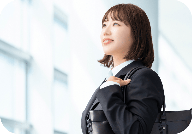学生が左上を向いている様子